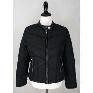 MICHAEL KORS Womens Black Puffer Zip Up Down Coat Jacket Size PM Petite